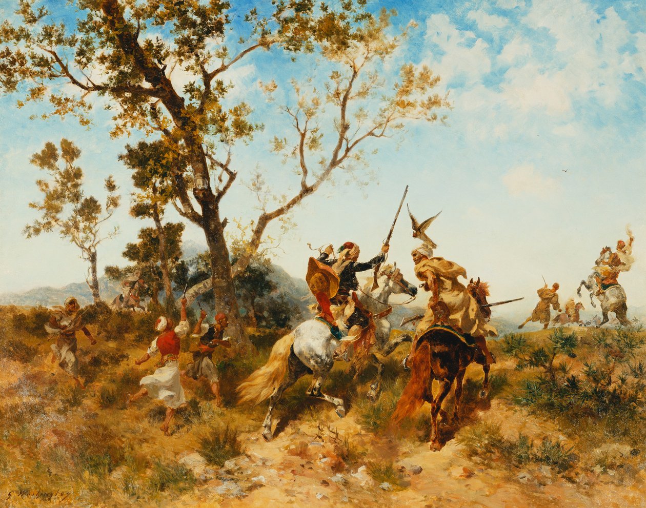 Egy arab Hawking-párt, 1907 alkotó: Georges Washington
