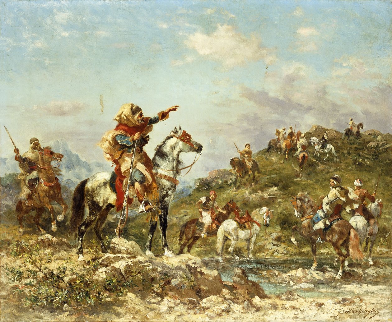 Arab harcosok lóháton, alkotó: Georges Washington