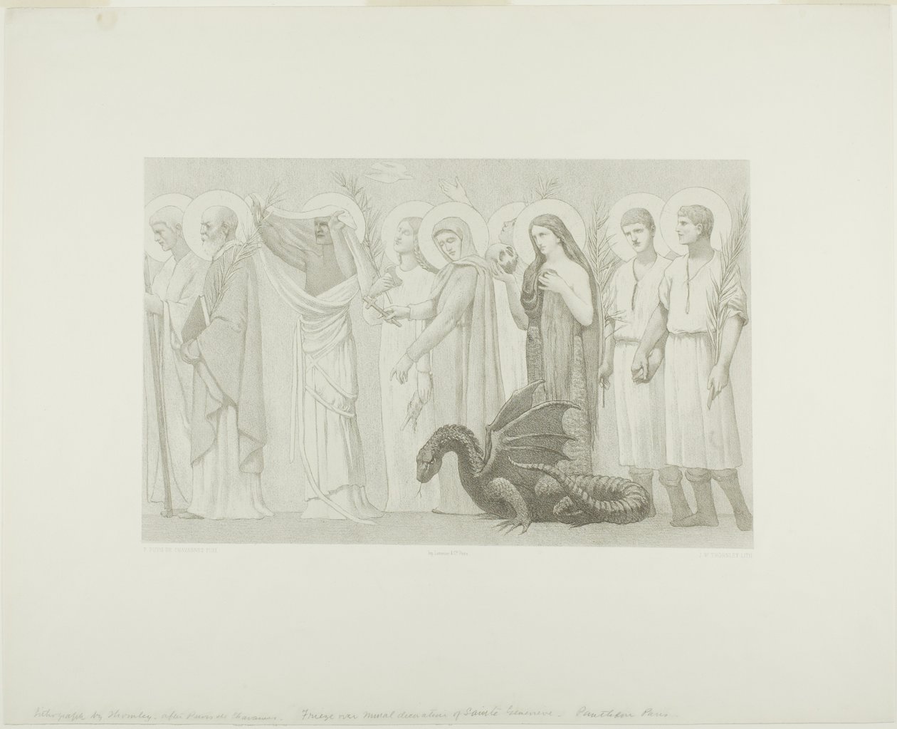 Szent Genovéva lelkipásztori élete (jobb oldali panel) alkotó: Georges William Thornley