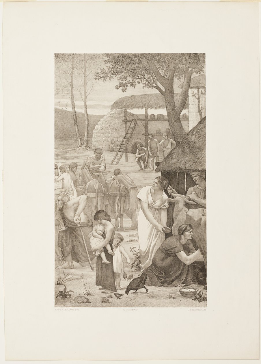 Szent Genovéva lelkipásztori élete (jobb oldali panel) alkotó: Georges William Thornley