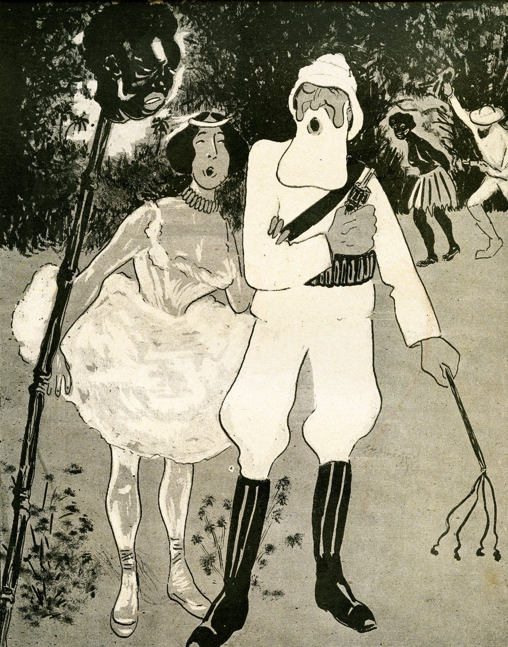 II. Lipót és Cleo de Merode operett duettet énekel, 1904. alkotó: Georges d 1878 1937 Ostoya