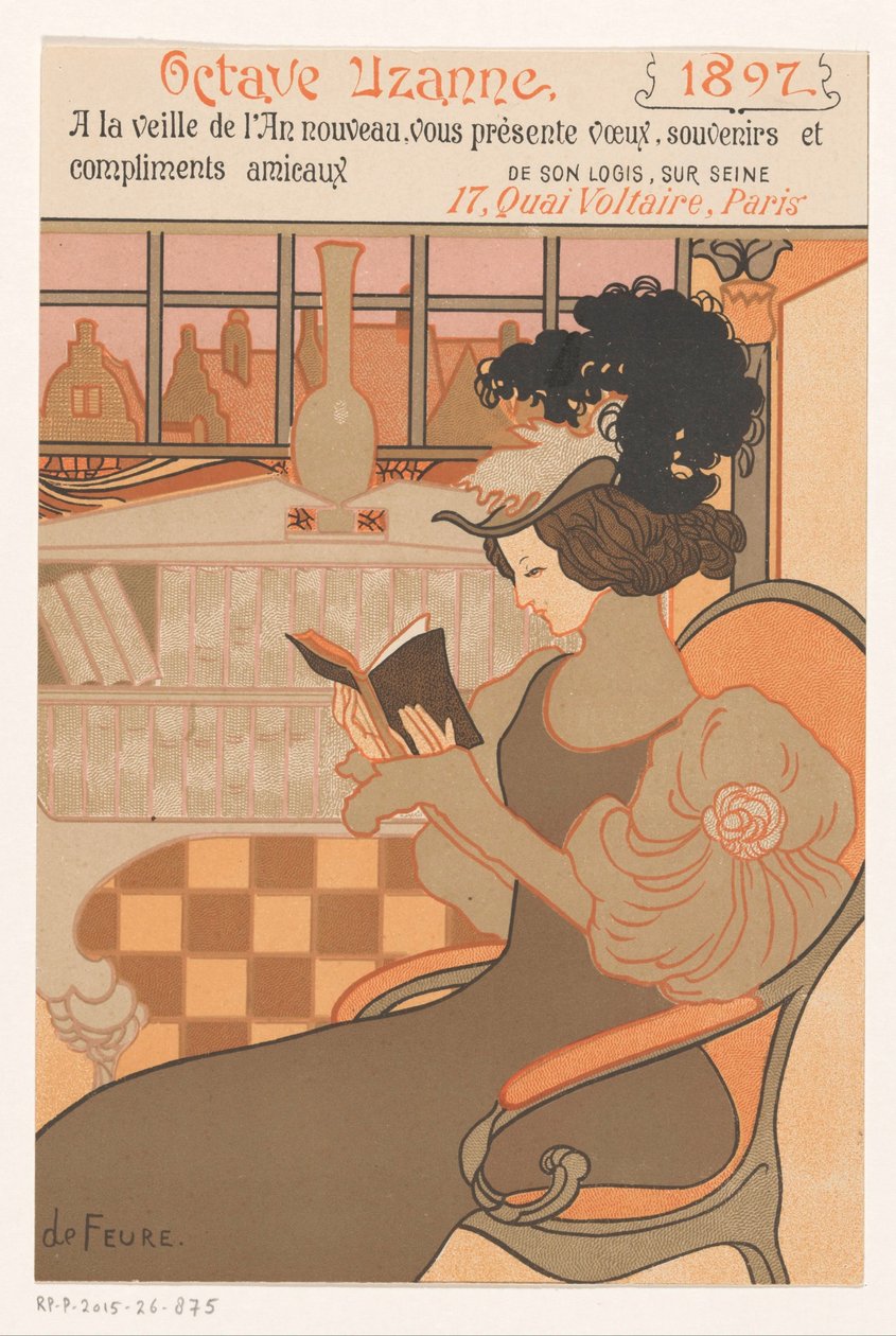 Octave Uzanne újévi kívánsága 1897-re alkotó: Georges de Feure