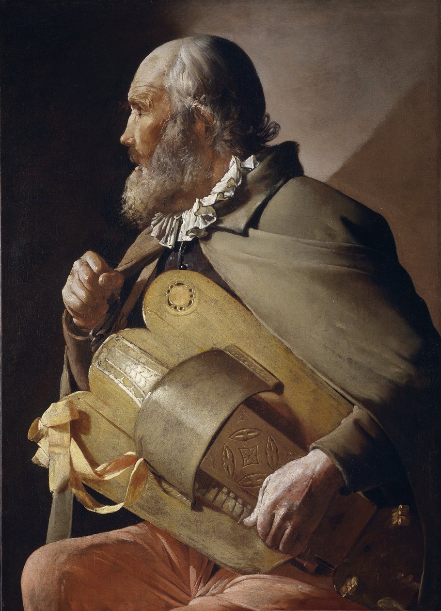 Vak Hurdy-Gurdy játékos, 1610-1630 alkotó: Georges de La Tour