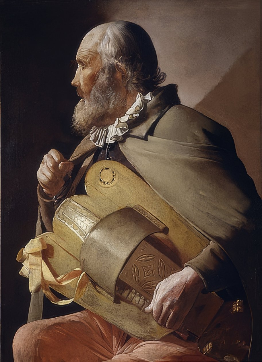 Vak hurdy játékos. 1620-30 alkotó: Georges de La Tour