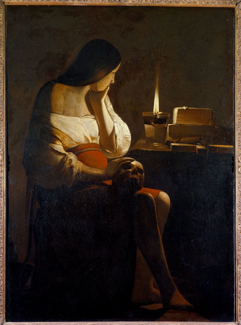 La Madeleine éjszakai fénye Georges de La Tour (1593-1652) festménye (vanite) 17. századi nap. 1,28x0,94 m alkotó: Georges de La Tour