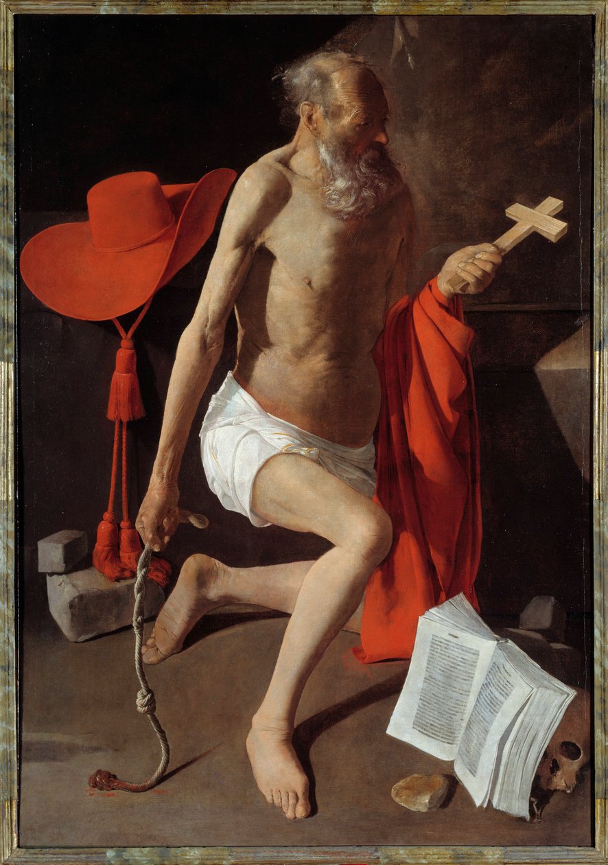 Szent Jeromos bűnbánó. Georges De La Tour festménye (1593-1652) alkotó: Georges de La Tour