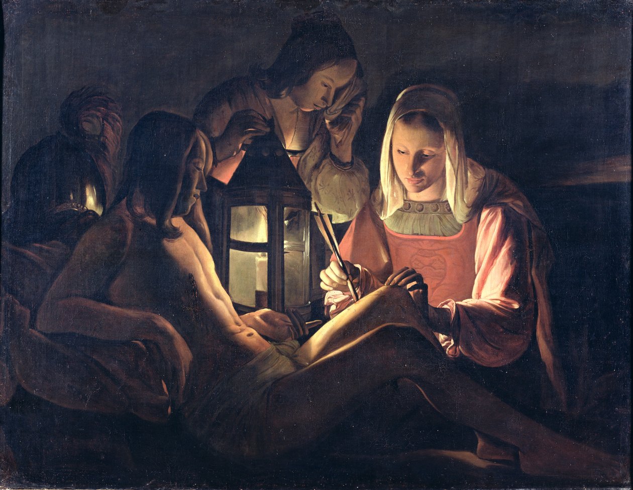 Szent Sebestyén, akit Szent Irén és a szent asszonyok gondoznak alkotó: Georges de La Tour