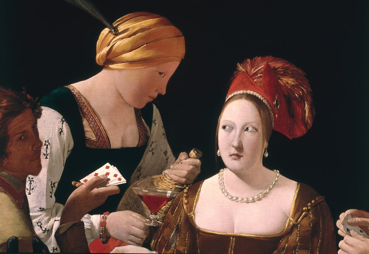 A csalás a gyémántok ászával, a két nőt ábrázoló részlet, 1635-40 körül (90053 részlet) alkotó: Georges de La Tour
