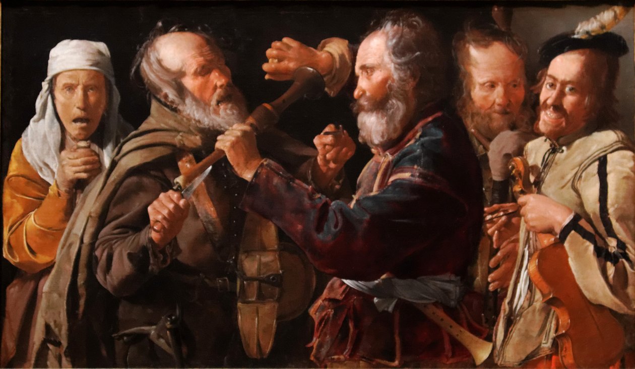 A zenészek verekedése alkotó: Georges de La Tour