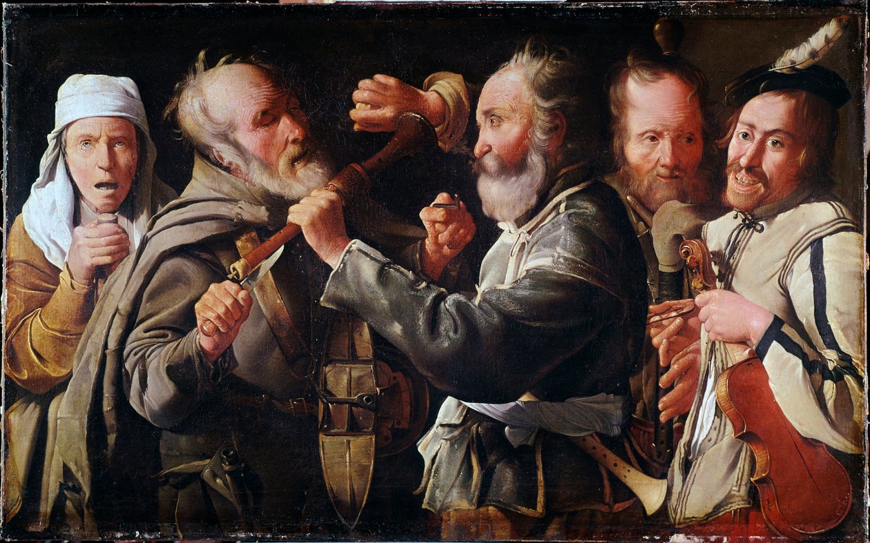 Verekedés zenészek között (olaj, vászon alkotó: Georges de La Tour
