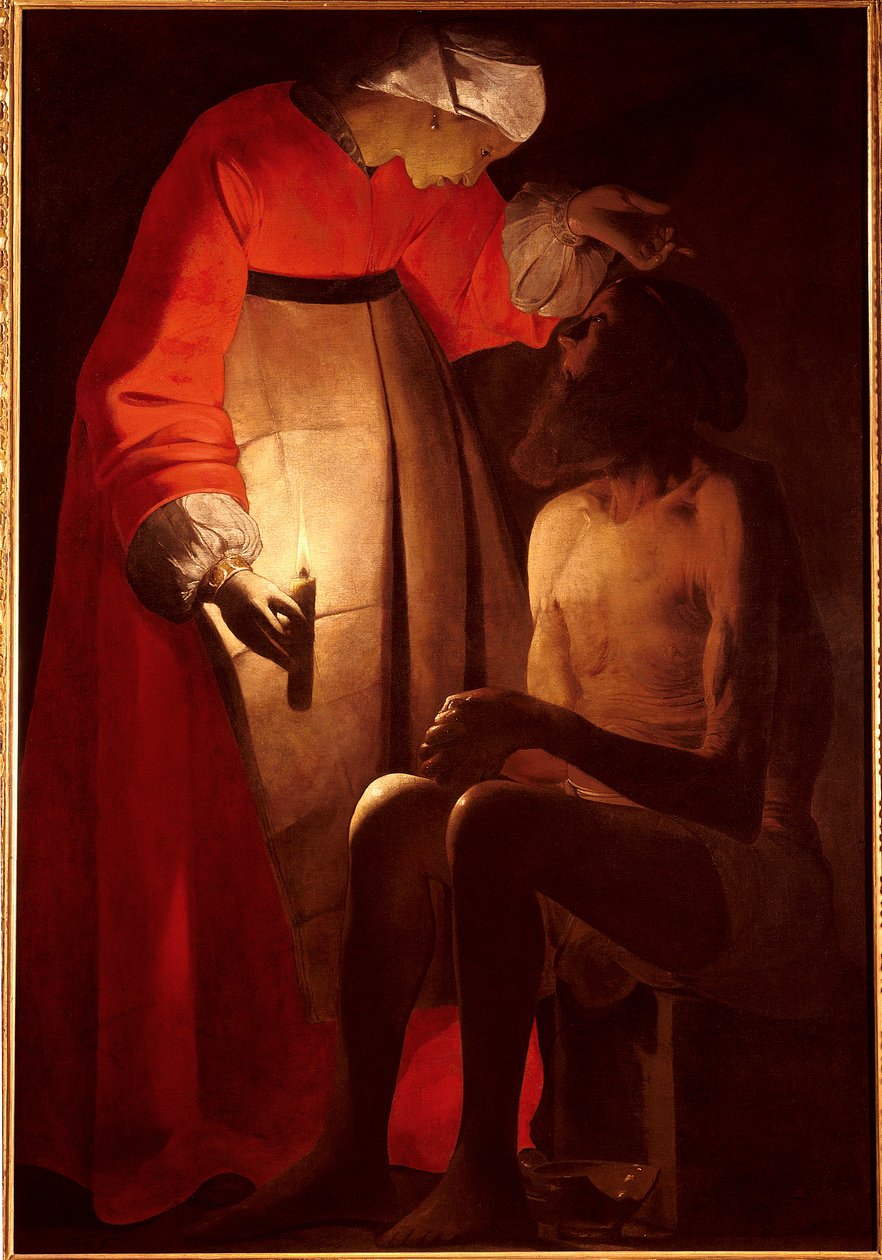 Jób dühöng a felesége miatt. Georges De La Tour festménye (1593-1652) alkotó: Georges de La Tour