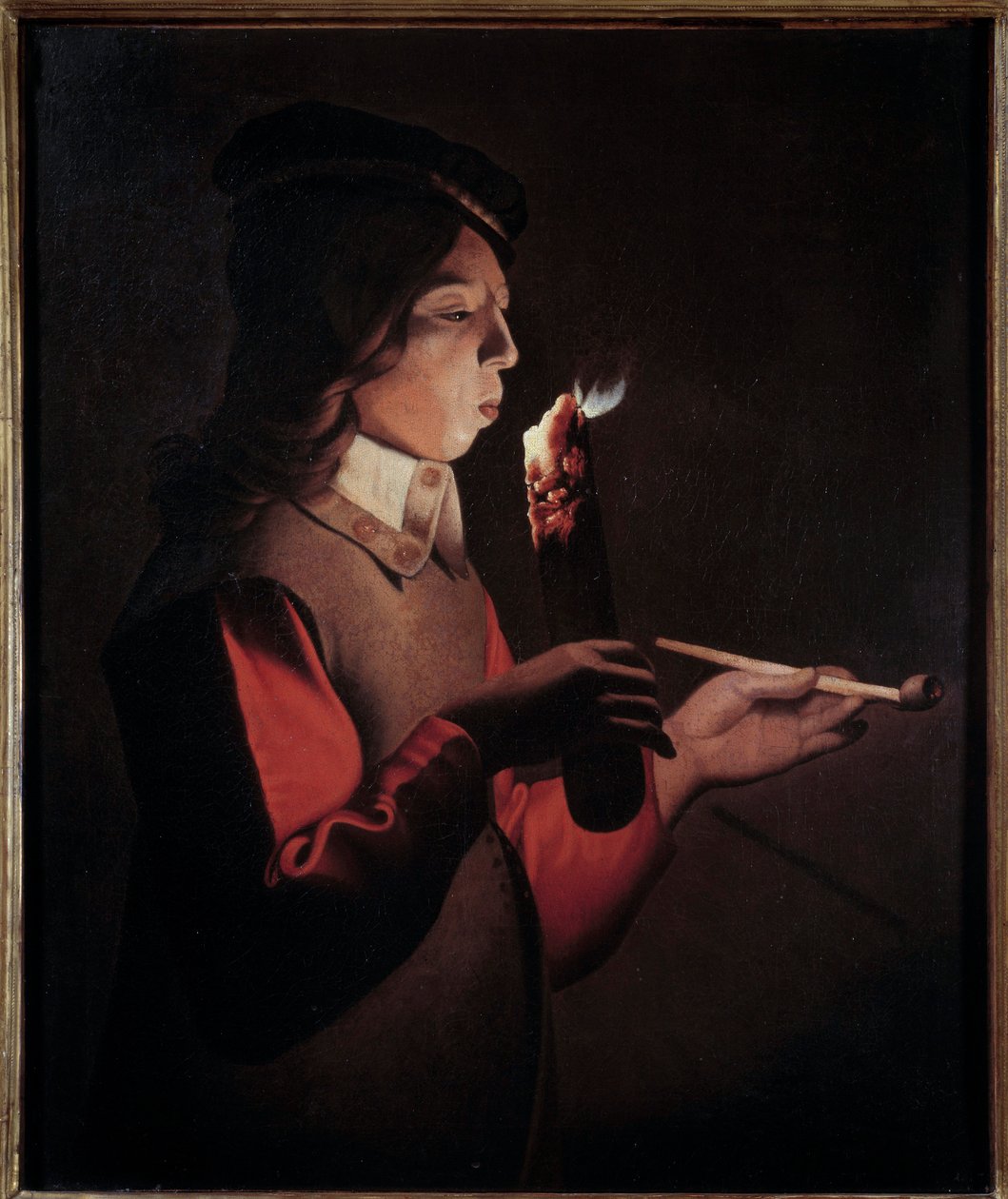 A fiatal dohányos Georges de La Tour festménye (1593-1652) alkotó: Georges de La Tour