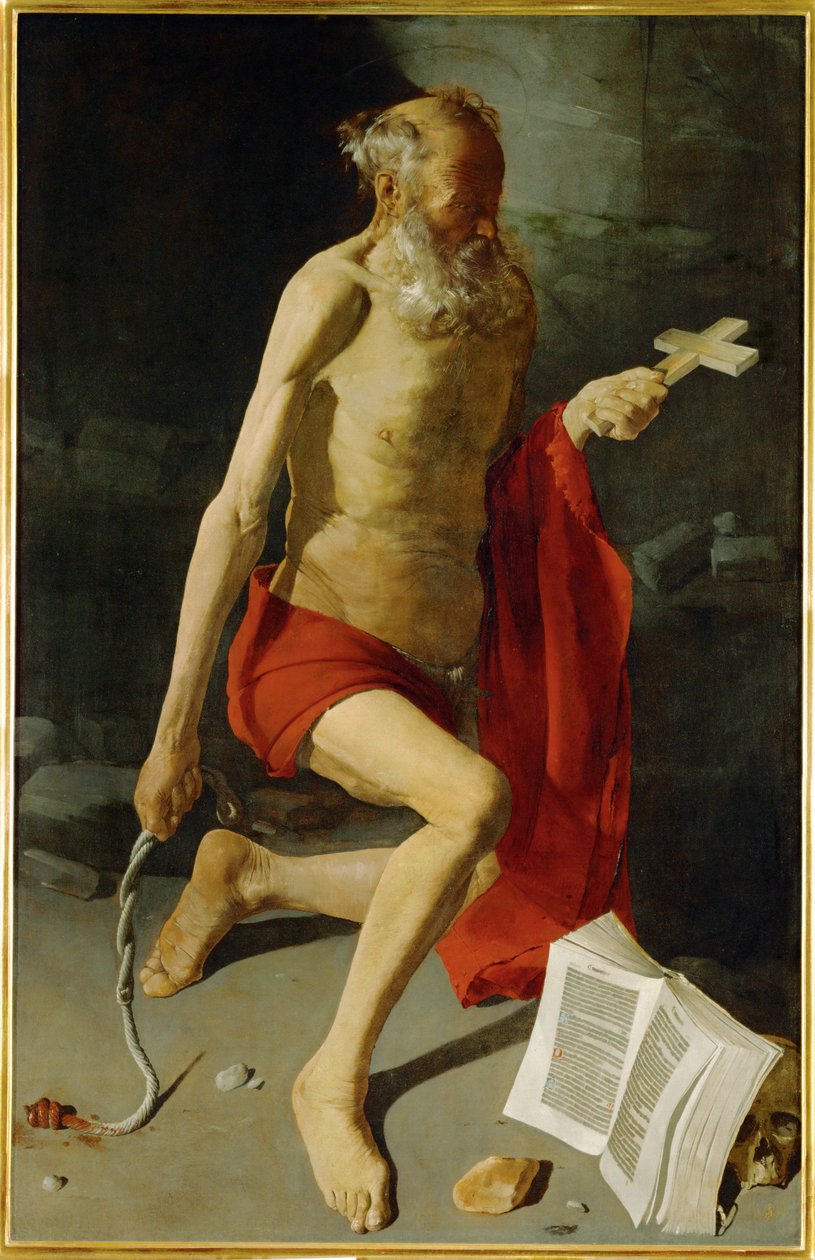 Szent Jeromos bűnbánata (festmény) alkotó: Georges de la Tour