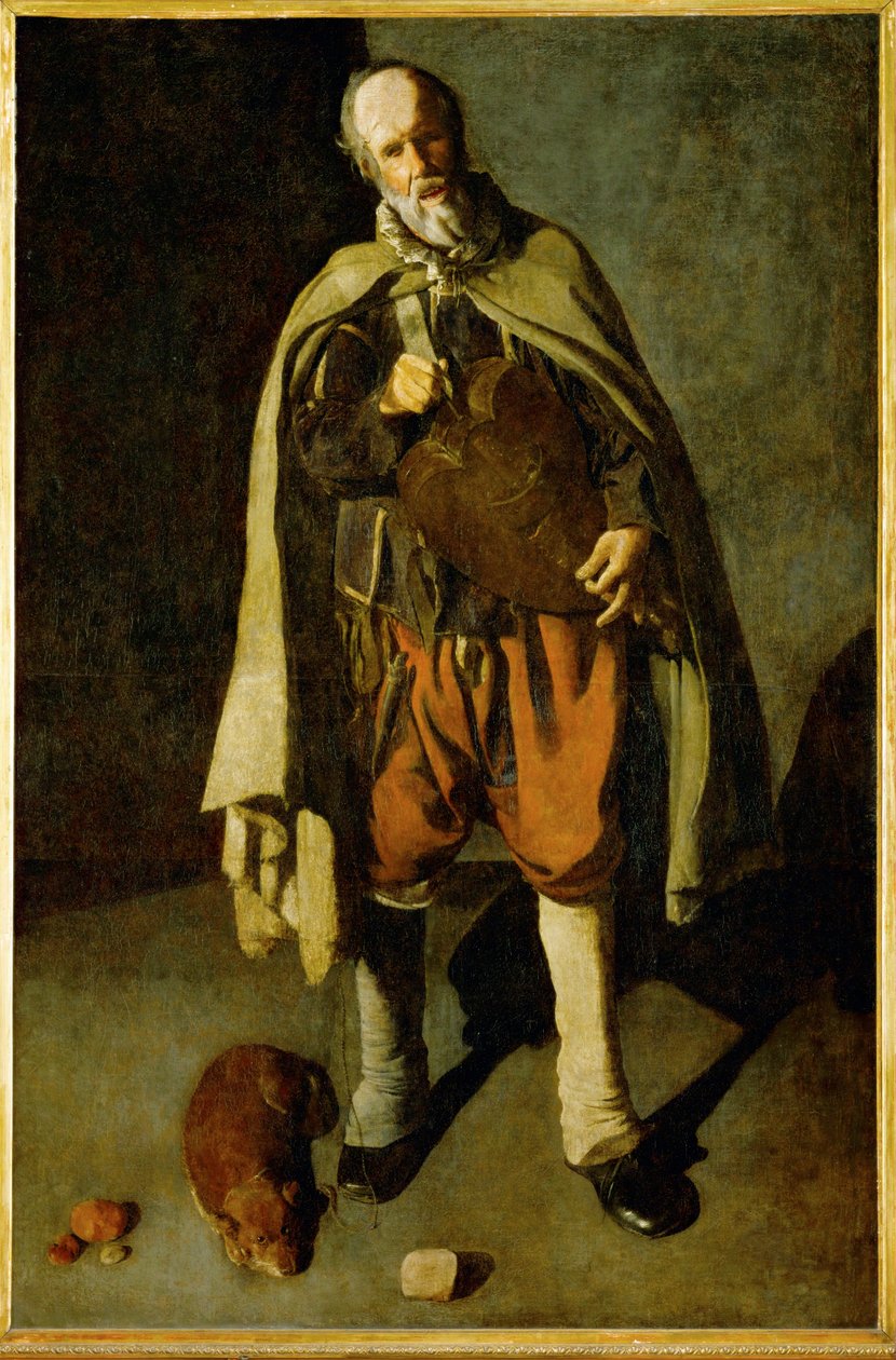 Player with dog (festmény vászonra) alkotó: Georges de la Tour