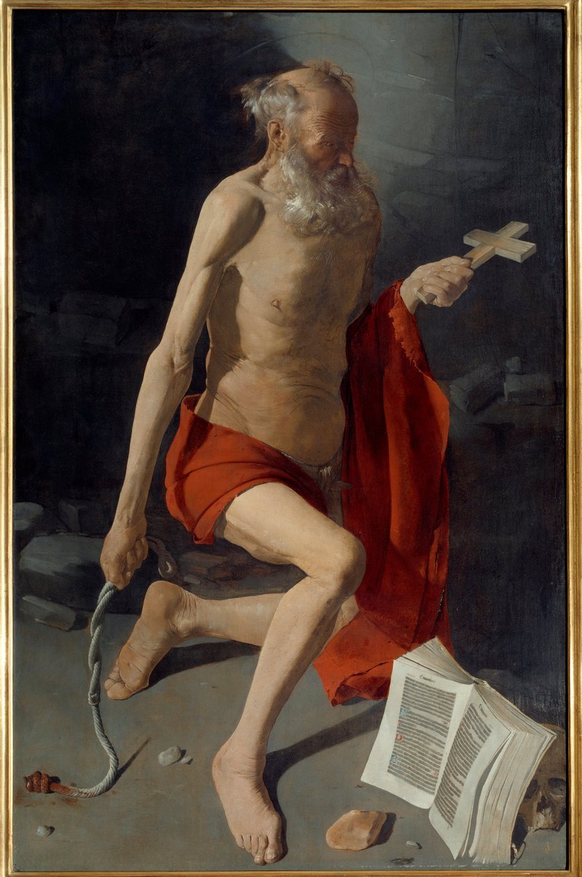 Szent Jeromos. Georges De La Tour festménye (1593-1652) alkotó: Georges de La Tour