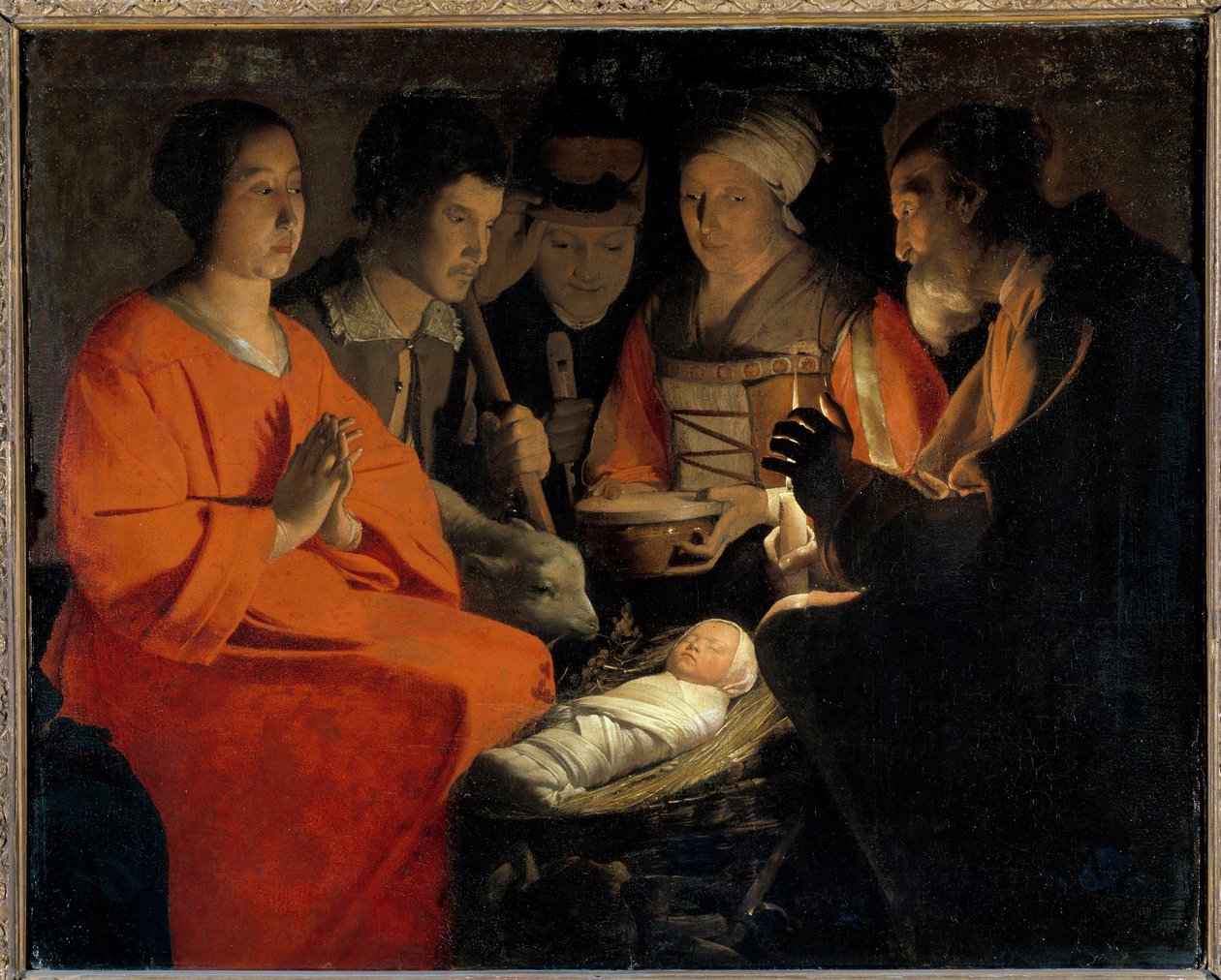 Georges de La Tour (1593-1652) A Pásztorok imádása festménye 17. század V. 1,07x1,31 m alkotó: Georges de La Tour