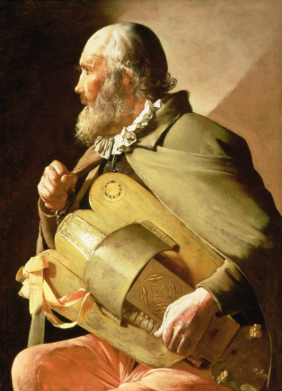 The Blind Hurdy Gurdy Player (olaj, vászon) alkotó: Georges de La Tour
