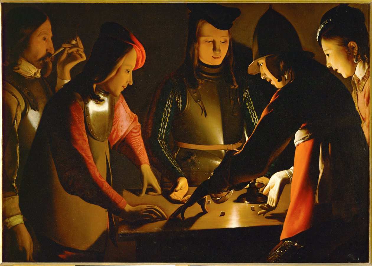 The Dice Players (festmény vászonra) alkotó: Georges de la Tour