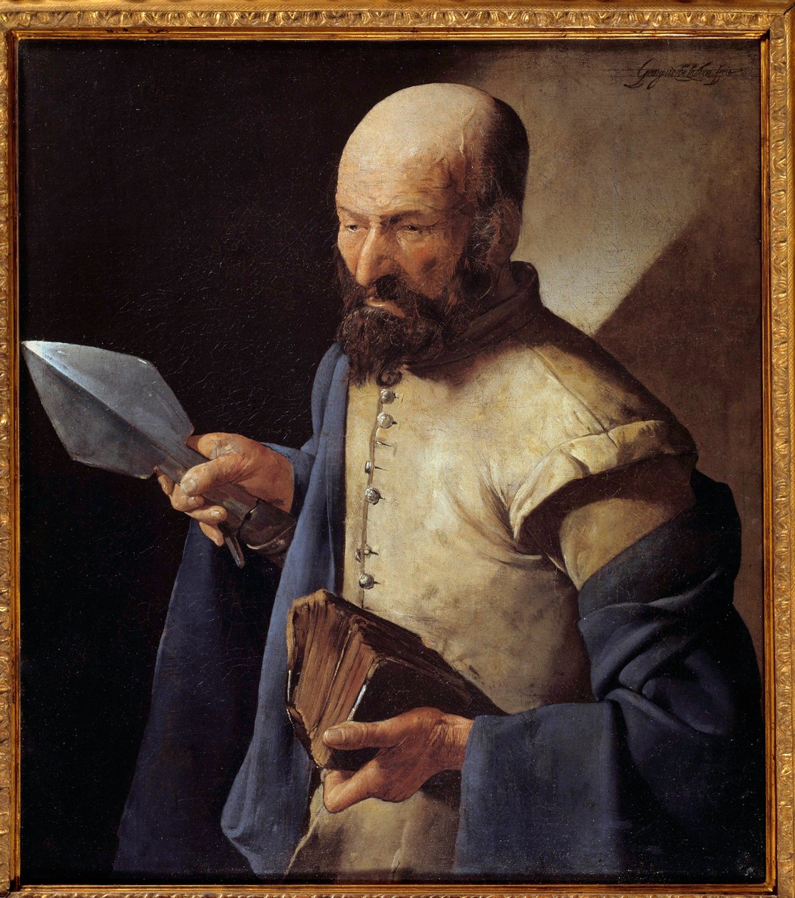 Szent Tamás apostol Georges de la Tour festménye (1593-1652) 17. század V. 0,51x0,71 m alkotó: Georges de La Tour