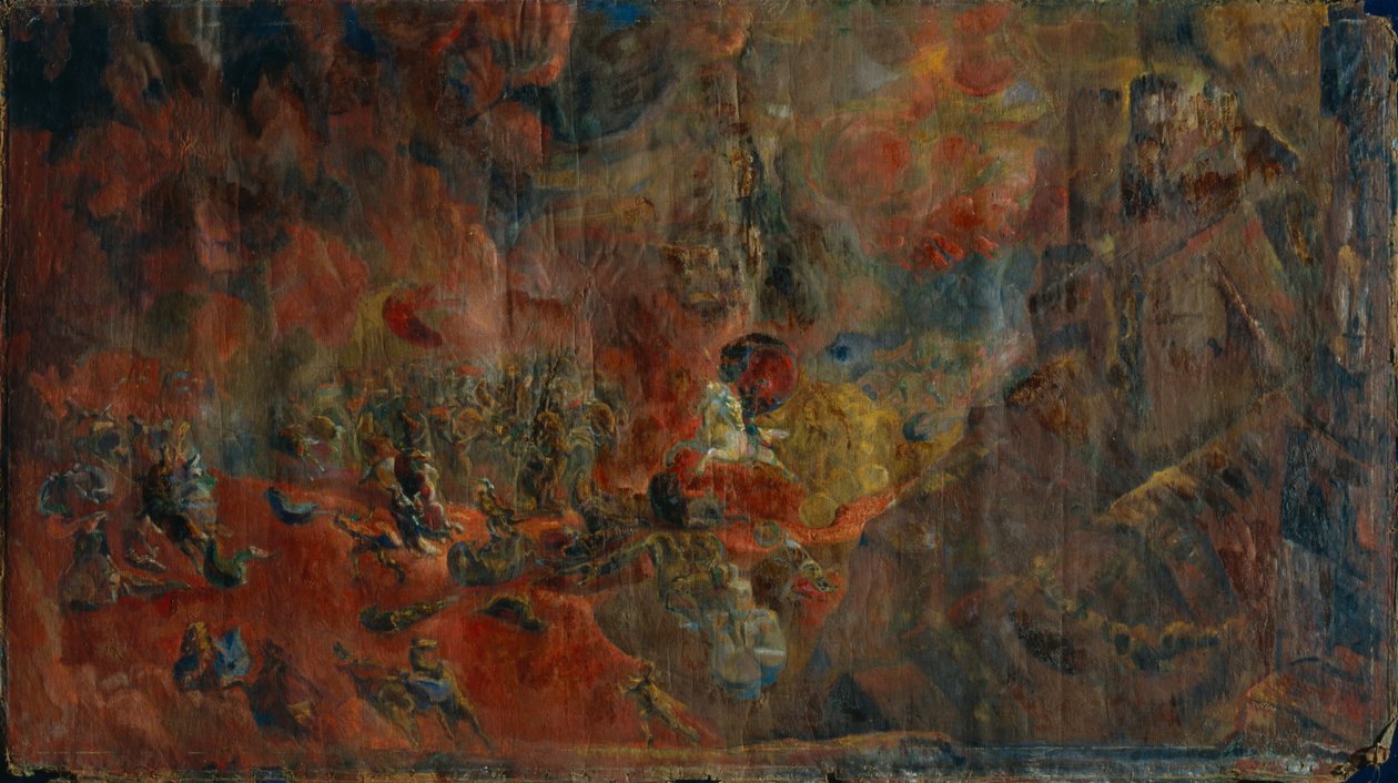 Csatajelenet, 1912 alkotó: Georgy Bogdanovich Yakulov