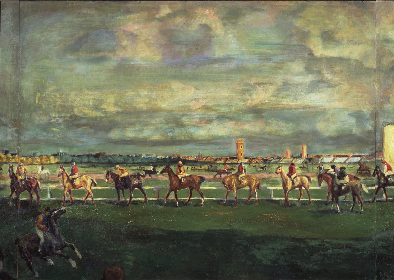 Lóverseny, 1911 alkotó: Georgy Bogdanovich Yakulov