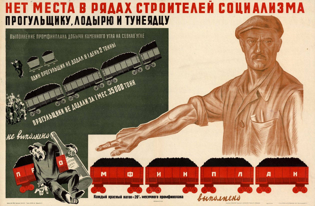 A szocializmus építőinek soraiban nincs helye a parazitáknak, 1933. alkotó: Georgi Nikitich Pikalov