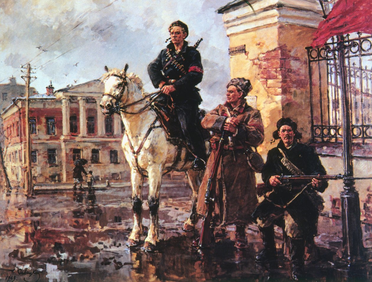 „Az októberi forradalom első napjai”, Oroszország, 1917 1949 alkotó: Georgi Savitsky