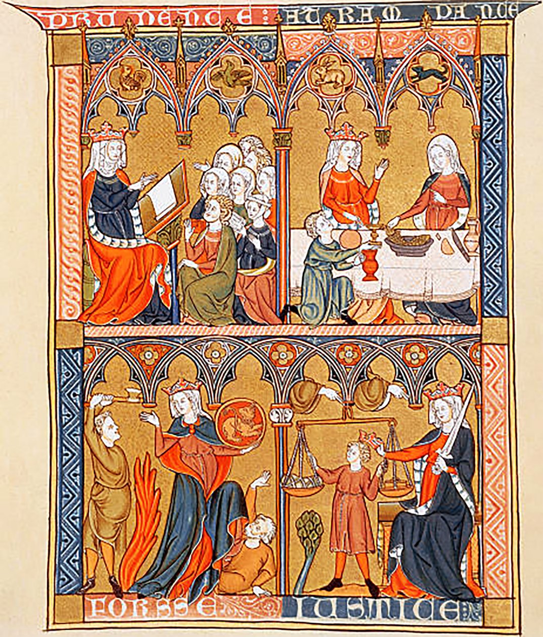 4 bíborosi erény a Somme le Roi című műből, Laurent domonkos szerzetes, 1290-1300 körül (48292049006) alkotó: Georgia Levan Ramishvili from Tbilisi