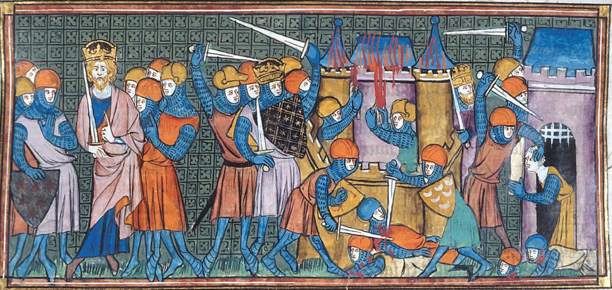 Nagy Károly bevesz 2 várat, a Chroniques de France ou de St Denis, 14. század (22095303133) alkotó: Georgia Levan Ramishvili from Tbilisi
