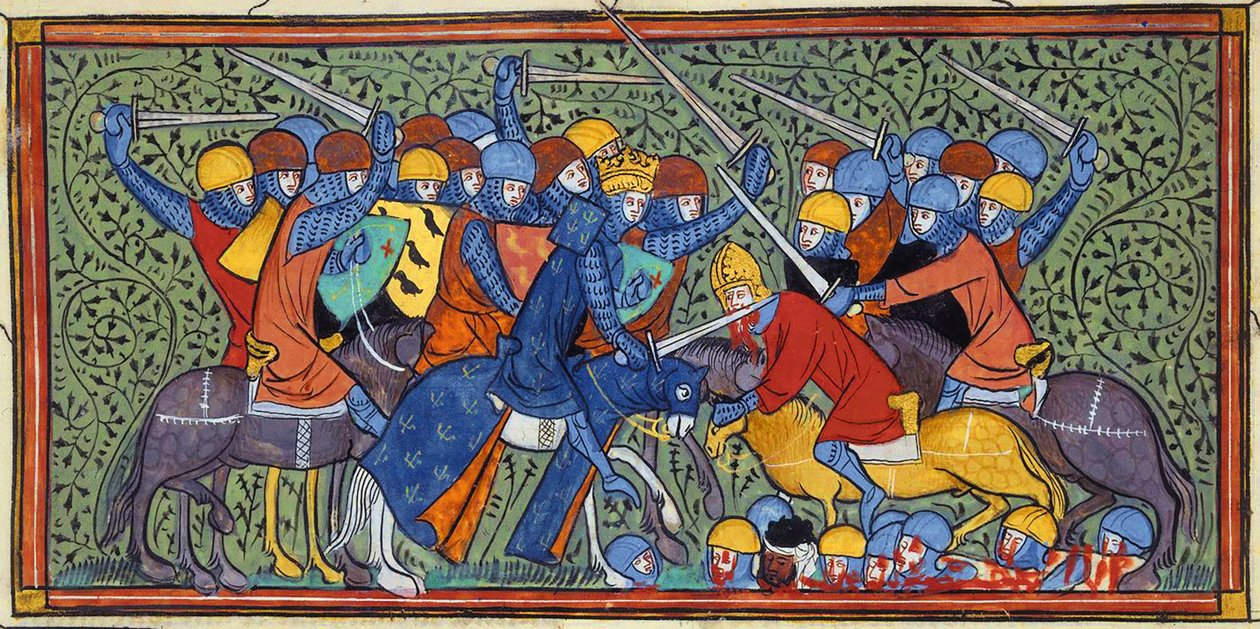 Charles Martel a tours-i csatában, Nagy francia krónikák (27686528435) alkotó: Georgia Levan Ramishvili from Tbilisi
