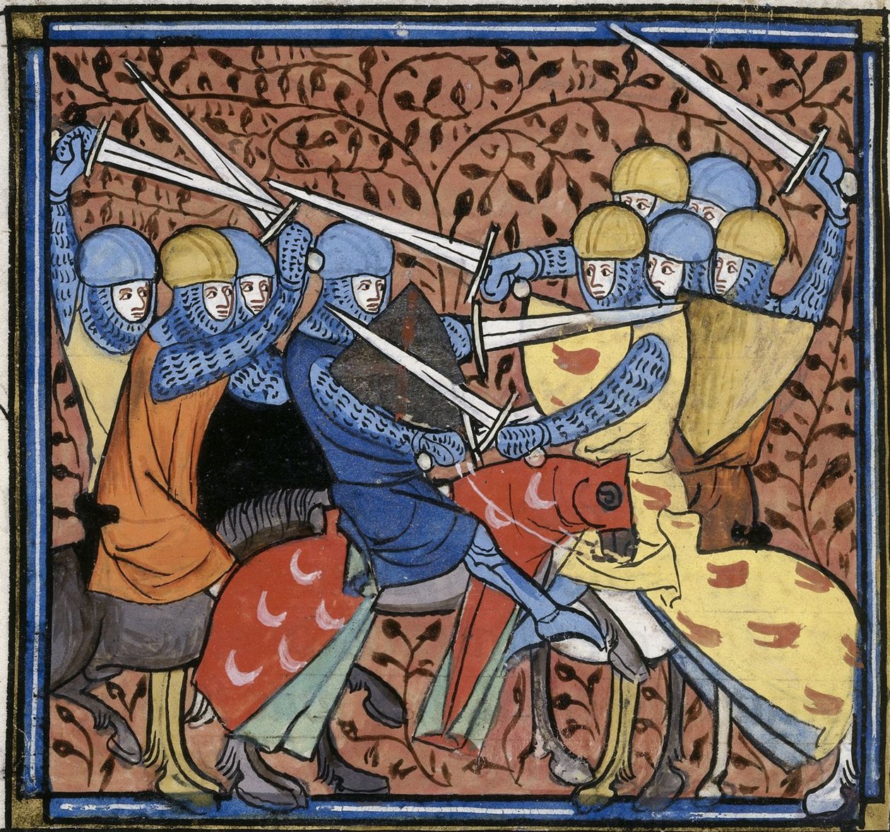 Ebroin legyőzi az osztrákokat, a Les Grandes chroniques de France, Royal 16 G VI f.114v, 1332-1350 körül (22528516520) alkotó: Georgia Levan Ramishvili from Tbilisi