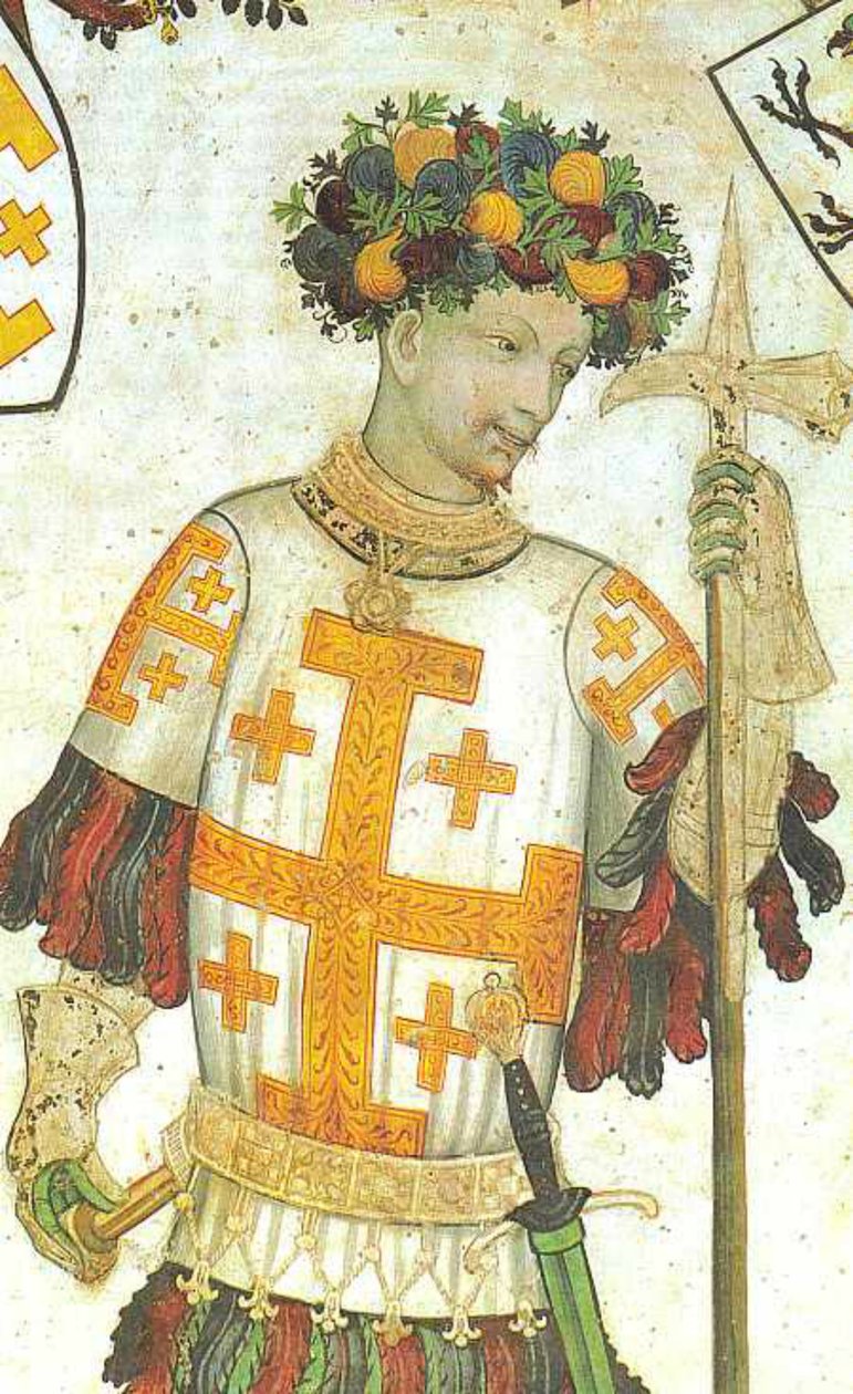 I. Saluzzo Manfréd, mint Bouillon-i Godfrey, Giacomo Jaquerio freskója, 1420 (25958141210) alkotó: Georgia Levan Ramishvili from Tbilisi