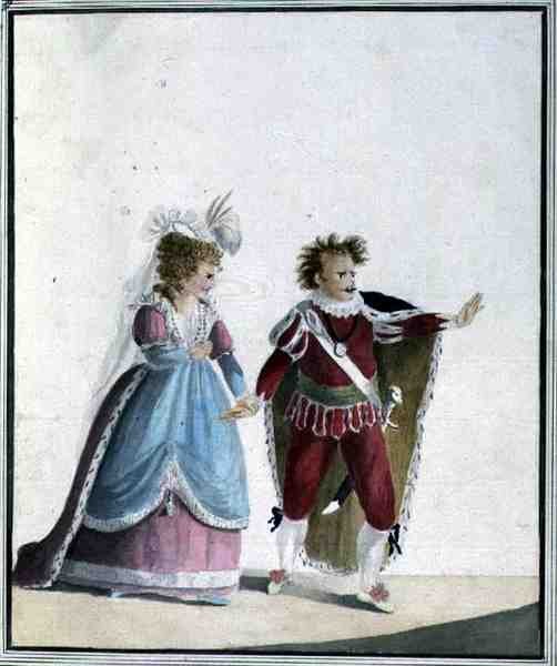 John Edwin (1749-90) és Sarah Siddons (1755-1831) (akvarell papíron) alkotó: Georgiana Jane Keate
