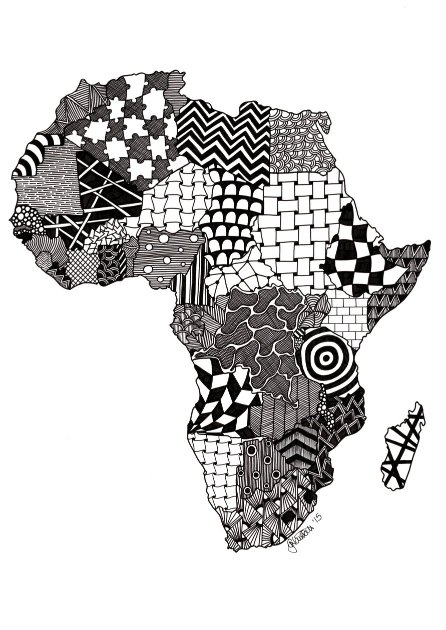 Afrika, 2015 (tinta, bristol karton) alkotó: Georgina Naisbitt