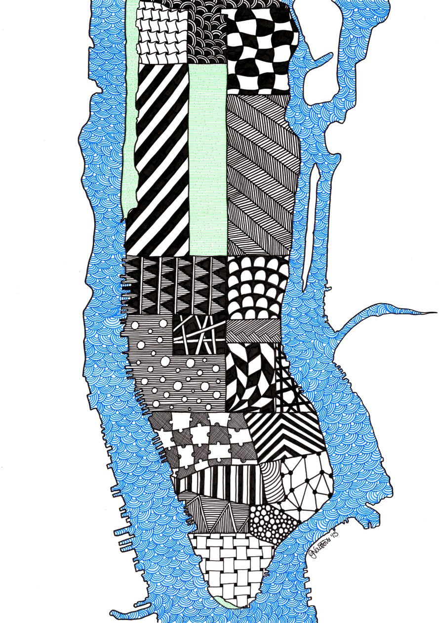 Manhattan, 2015 (tinta, bristol karton) alkotó: Georgina Naisbitt