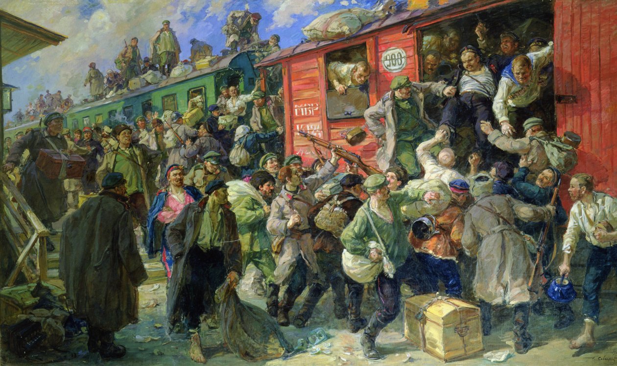 A cári fegyveres erők spontán felszabadítása 1917-ben alkotó: Georgiy Konstantinovich Savitsky