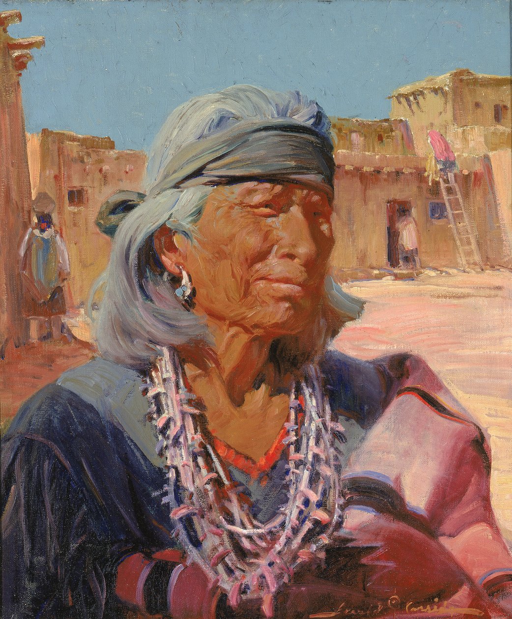 Zuni öregje, Cacique főpap, 1924. alkotó: Gerald Cassidy