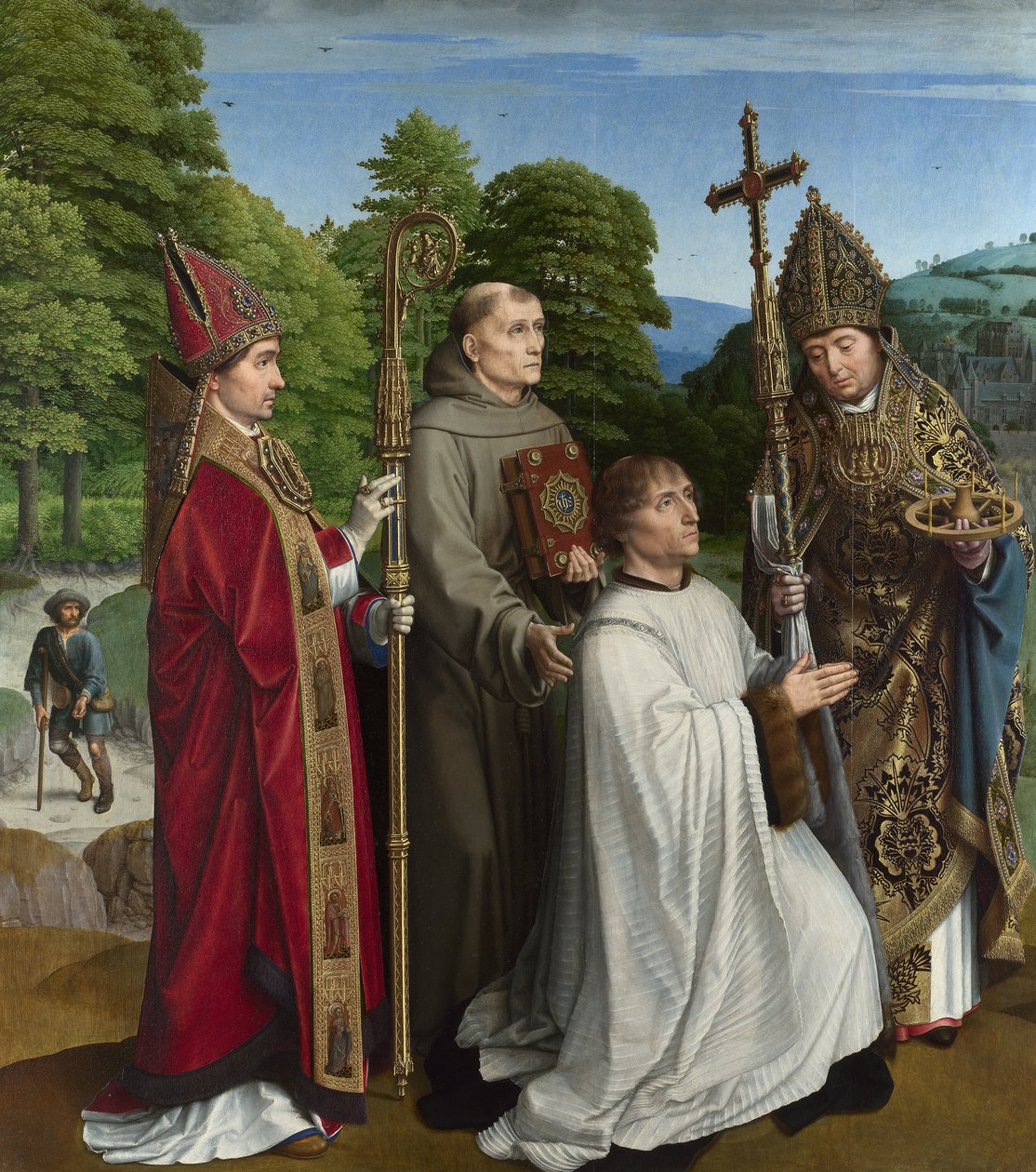 Bernardijn Salviati kanonok és három szent alkotó: Gerard David