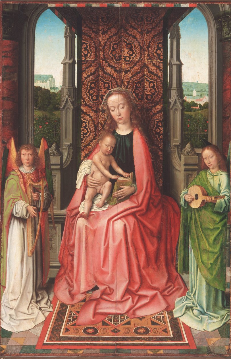 Szűz és Gyermek trónon, angyalokkal alkotó: Gerard David