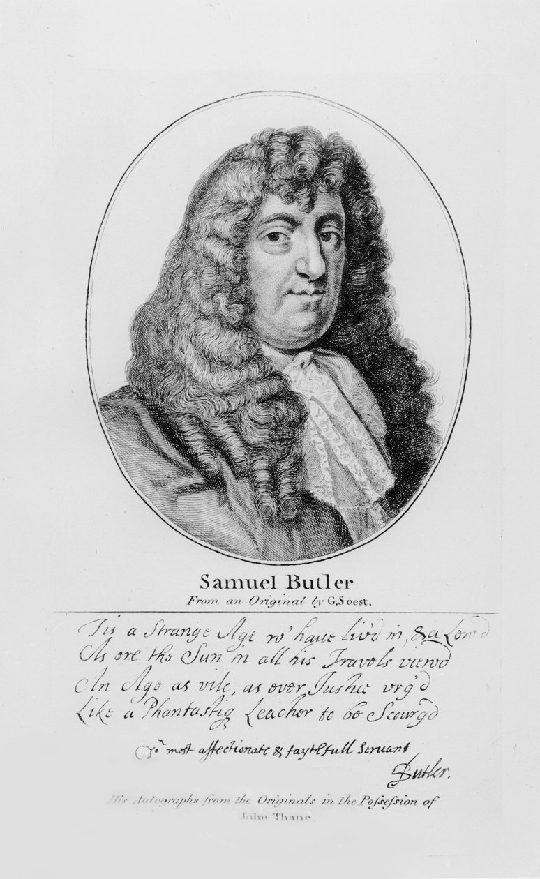 Samuel Butler (1612-80) portréja kézírásmintával alkotó: Gerard Soest