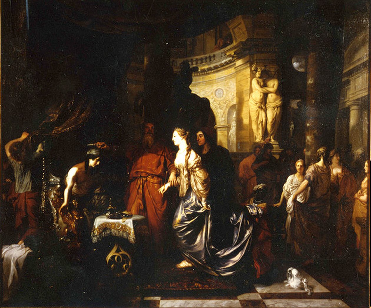 I. Seleucus király átadja a király uralkodását fiának, Antiochusnak és második feleségének, I. Stratonike -nak alkotó: Gerard de Lairesse