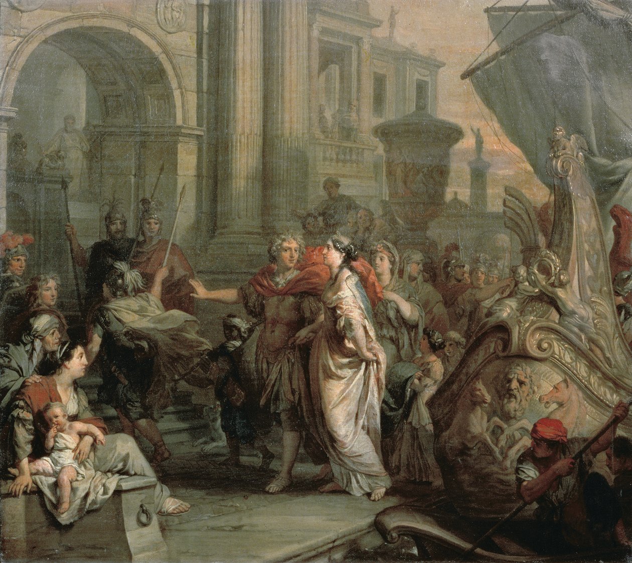 Kleopátra partra szállása Tarsusban alkotó: Gerard de Lairesse