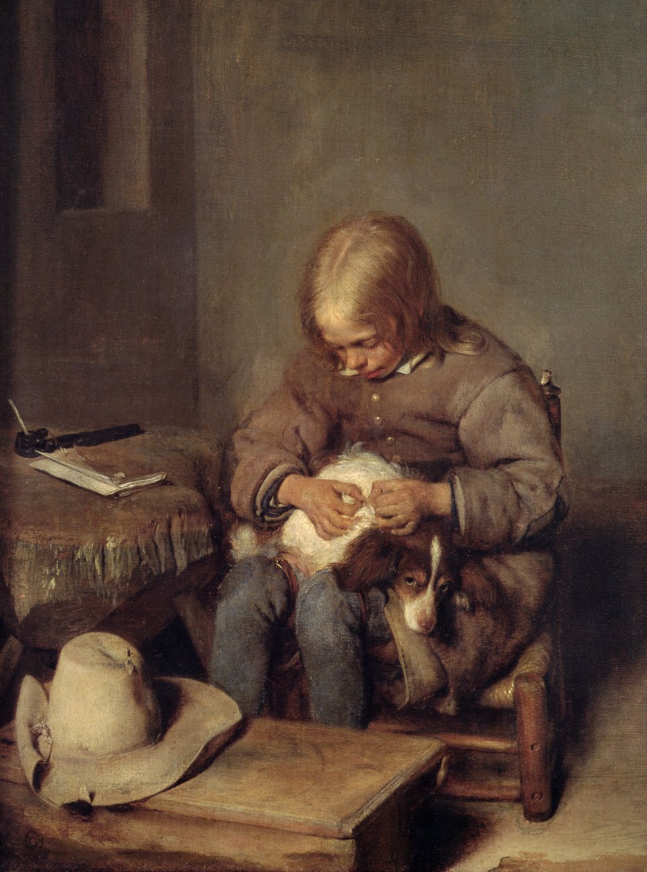 A bolhafogó (Fiú a kutyájával) 1655 körül alkotó: Gerard ter Borch