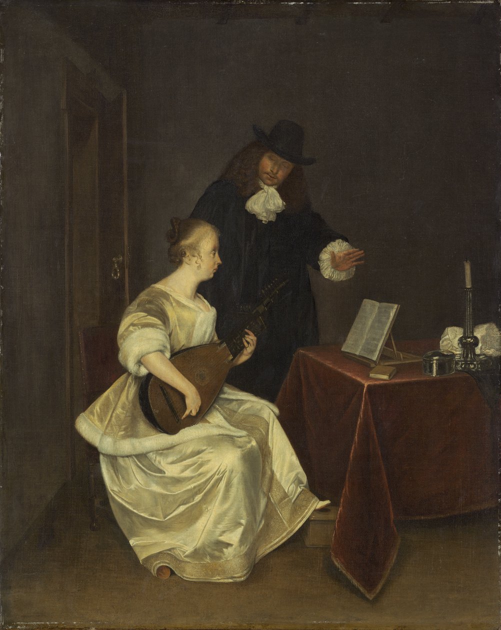 A zenelecke, 1670 körül alkotó: Gerard ter Borch