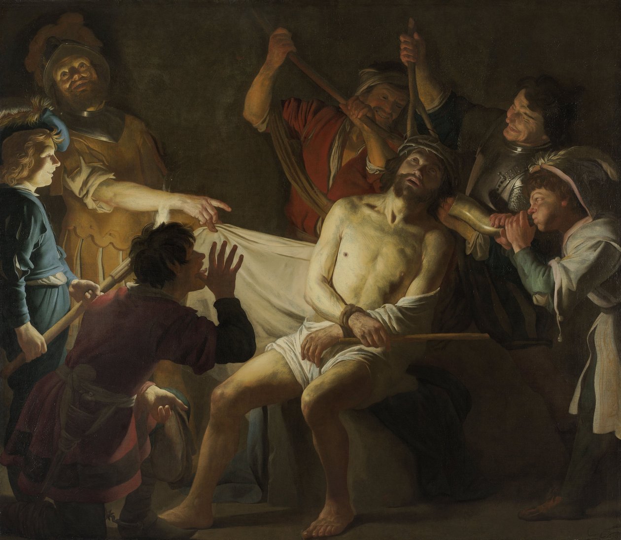 Jézus tövisek koronája alkotó: Gerrit van Honthorst