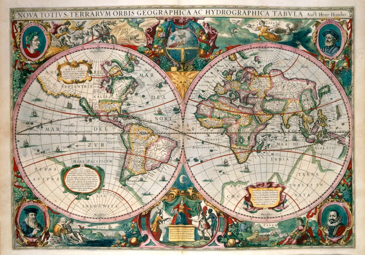 Világtérkép, Amszterdam 1633 alkotó: Gerard (after) Mercator