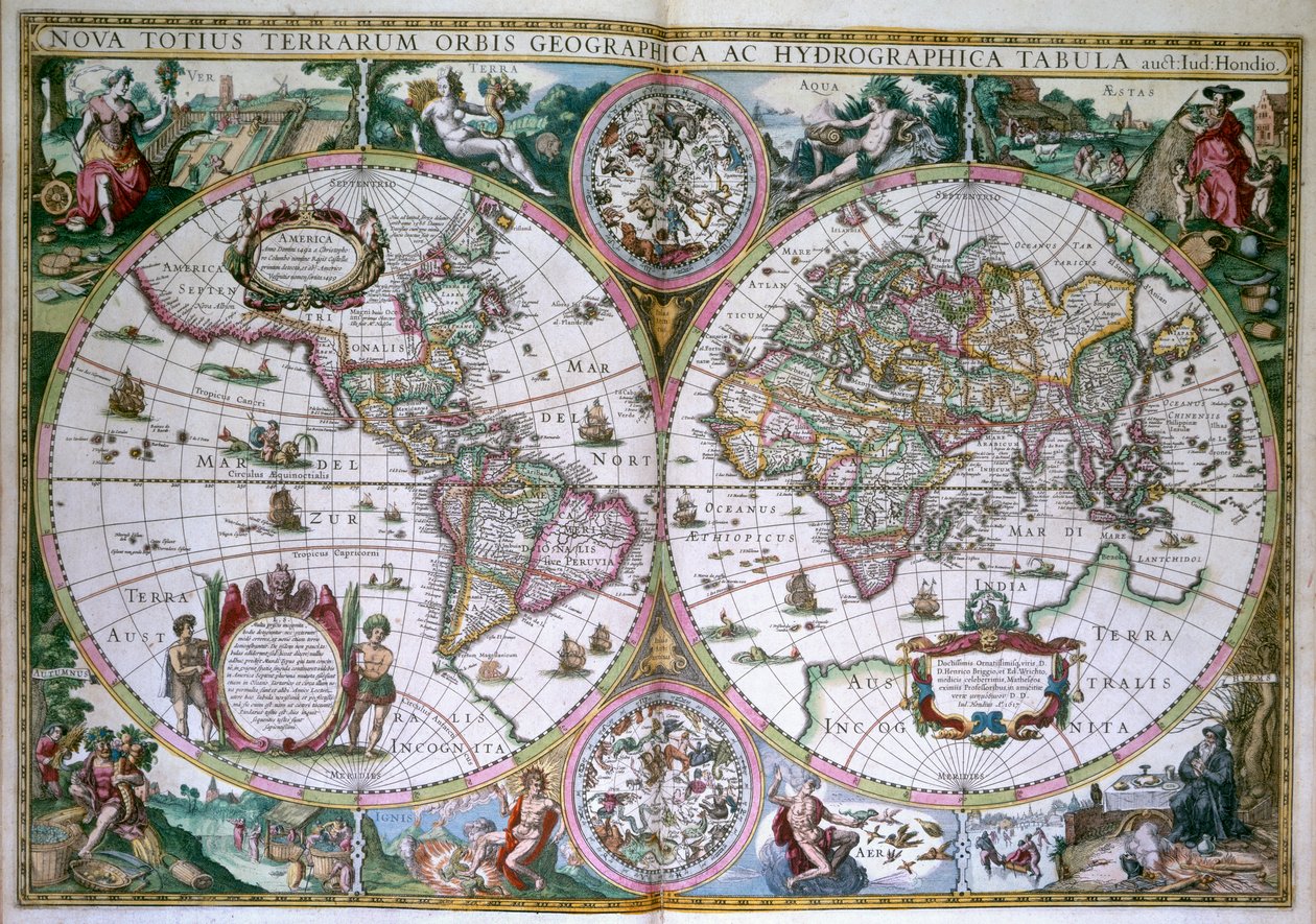 Világtérkép. Minden Föld új világa alkotó: Gerard (after) Mercator