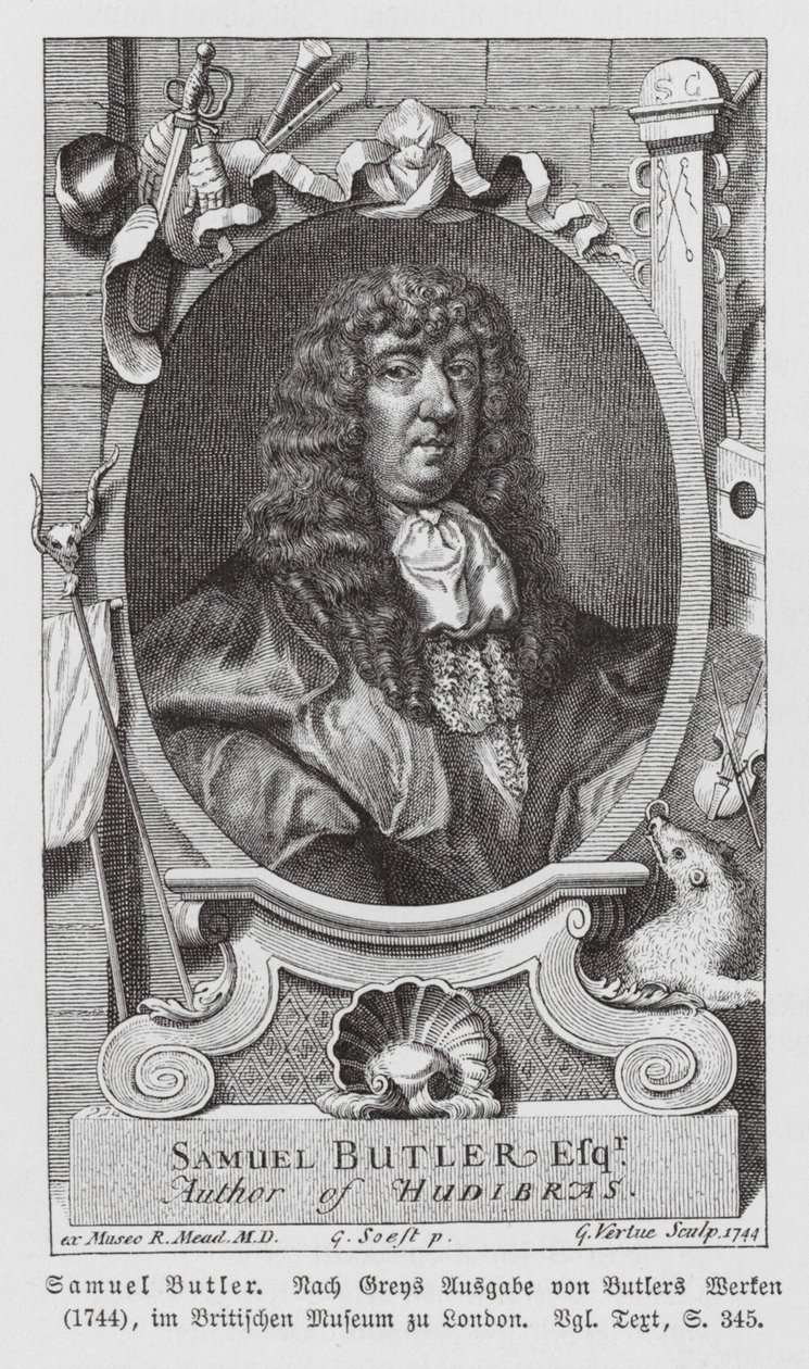 Samuel Butler, angol költő (metszet) alkotó: Gerard (after) Soest
