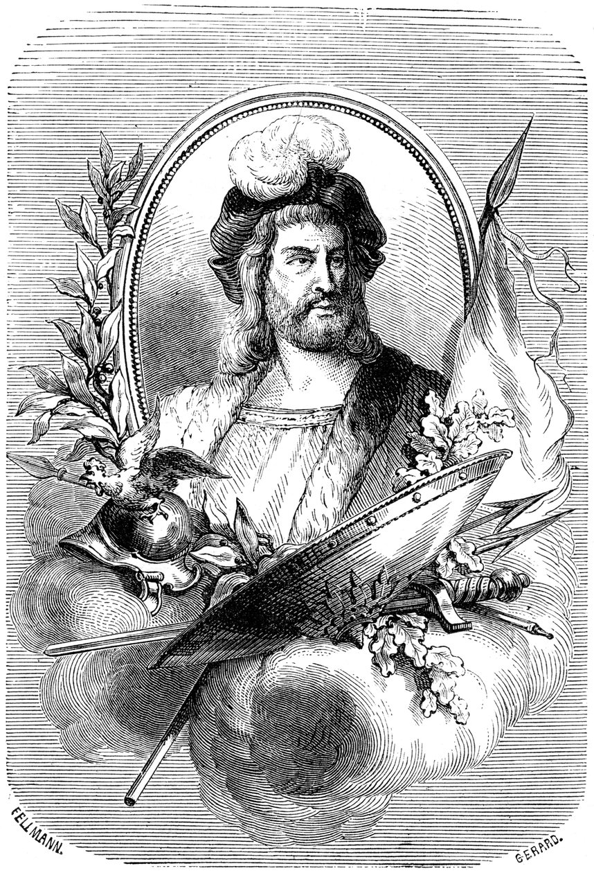 Pierre Terrail de Bayard, a 16. század francia katonája, 1882-1884. alkotó: Gerard