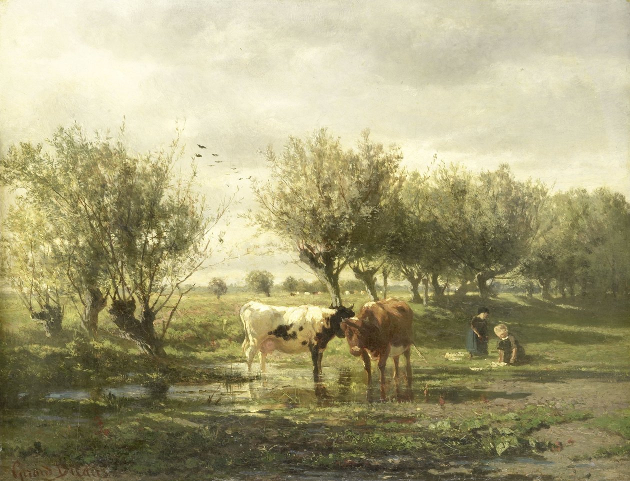 Tehenek a tónál alkotó: Gerard Bilders (signed by artist)